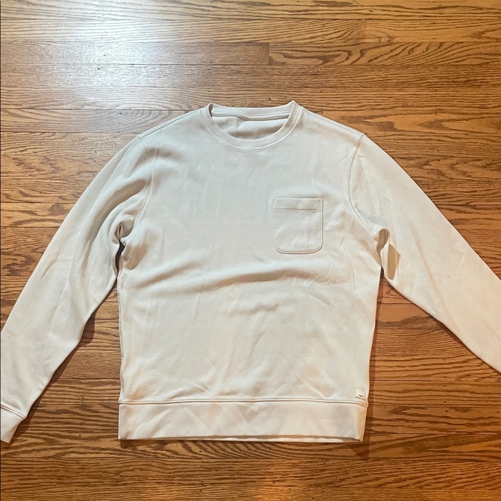 Vuori Men's Off-White Crewneck Sweater